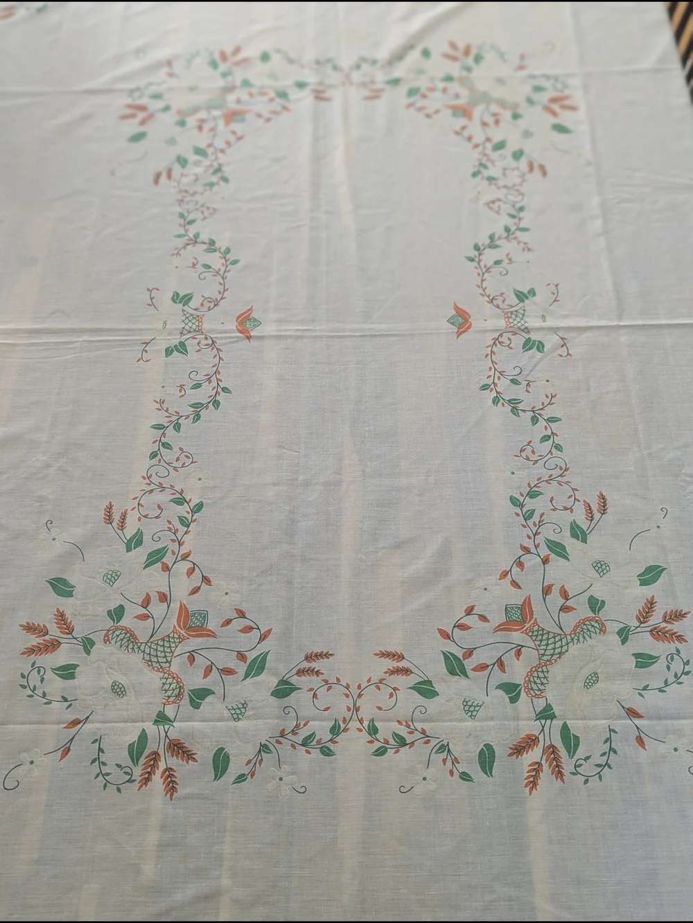 Printed Floral Linen Tablecloth – Southern Cottage, 70